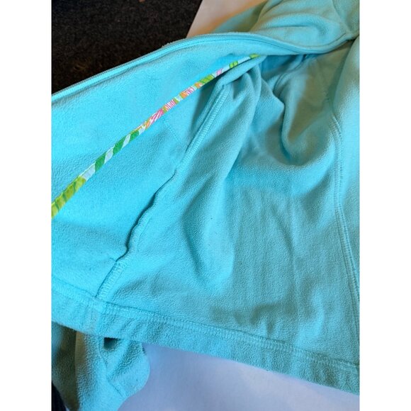Lilly Pulitzer Womens Light mint Blue Full-Zip Fleece Jacket M With Palm Tree Lo - Picture 10 of 11